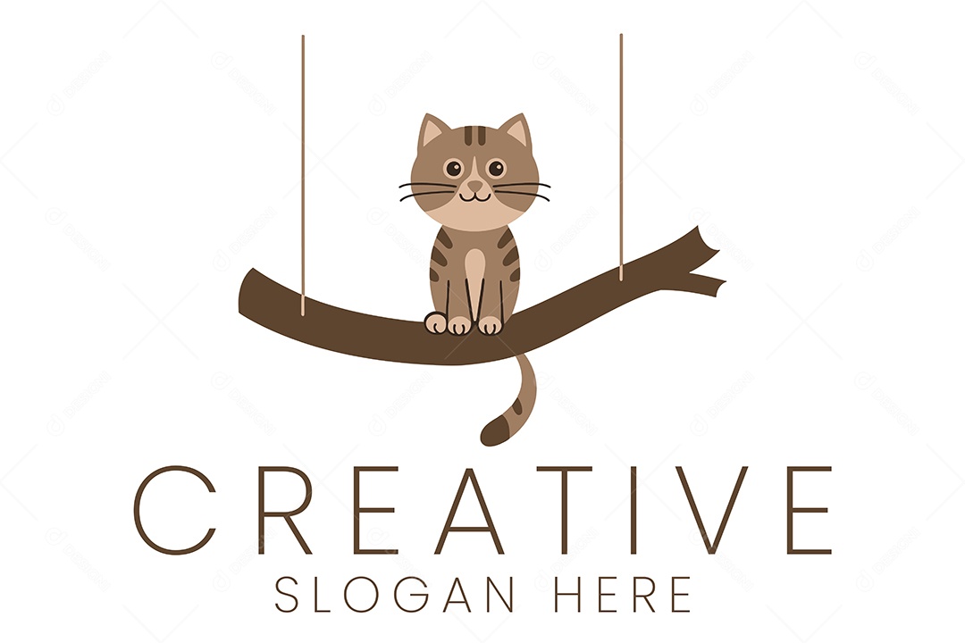 Logo de Animal Gato Ilustração Vetor EPS + AI Editável