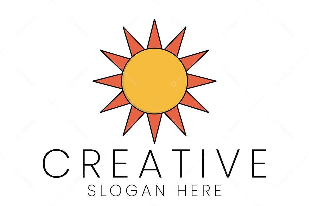 Logo de Empresa Sol Ilustração Vetor EPS + AI Editável