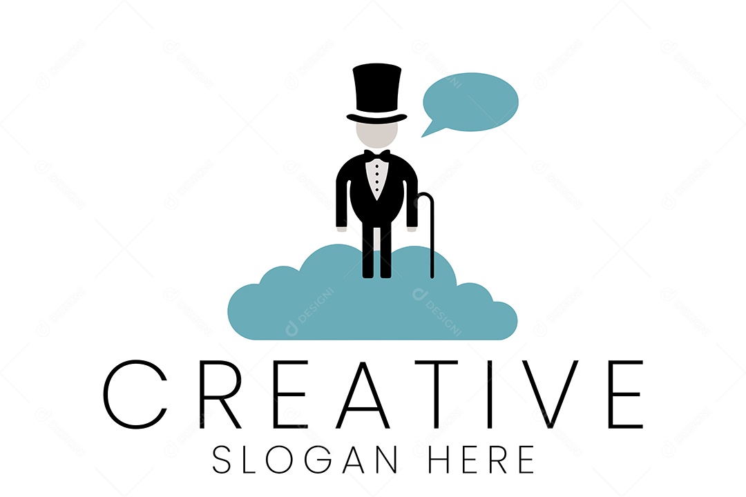 Elegante Cavalheiro Criativo Design de Logotipo Ilustração Vetor EPS + AI Editável