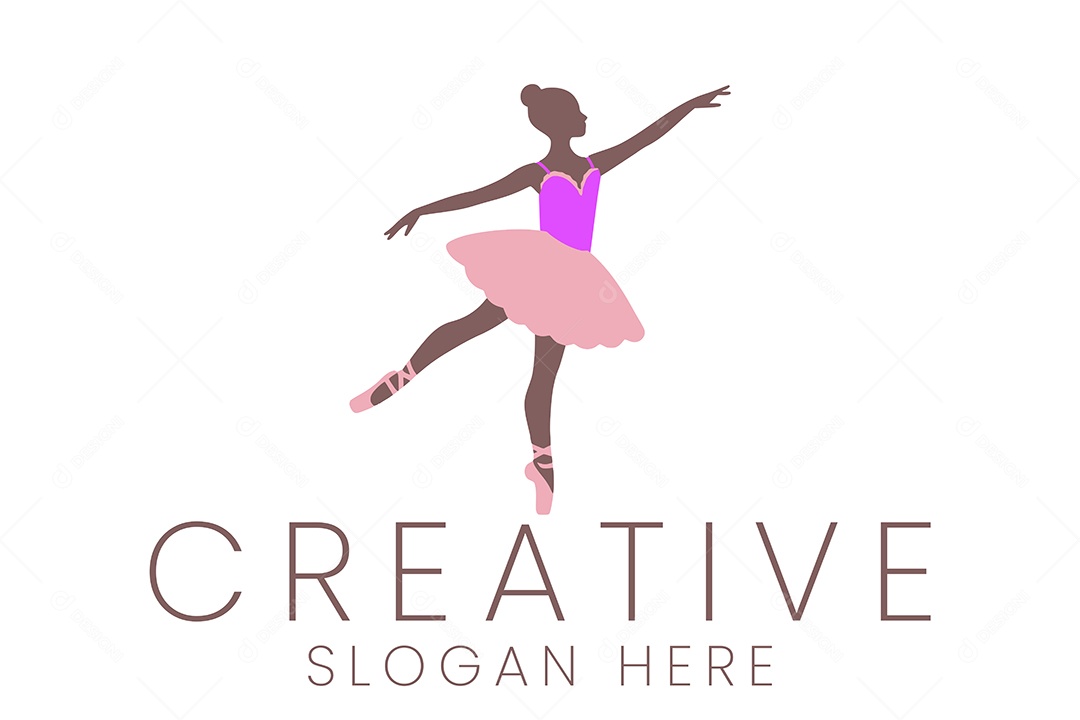 Logotipo de Bailarina Ilustração Vetor EPS + AI Editável