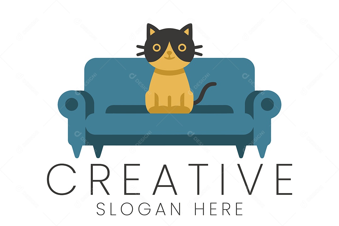 Logo de Animal Gato Ilustração Vetor EPS + AI Editável