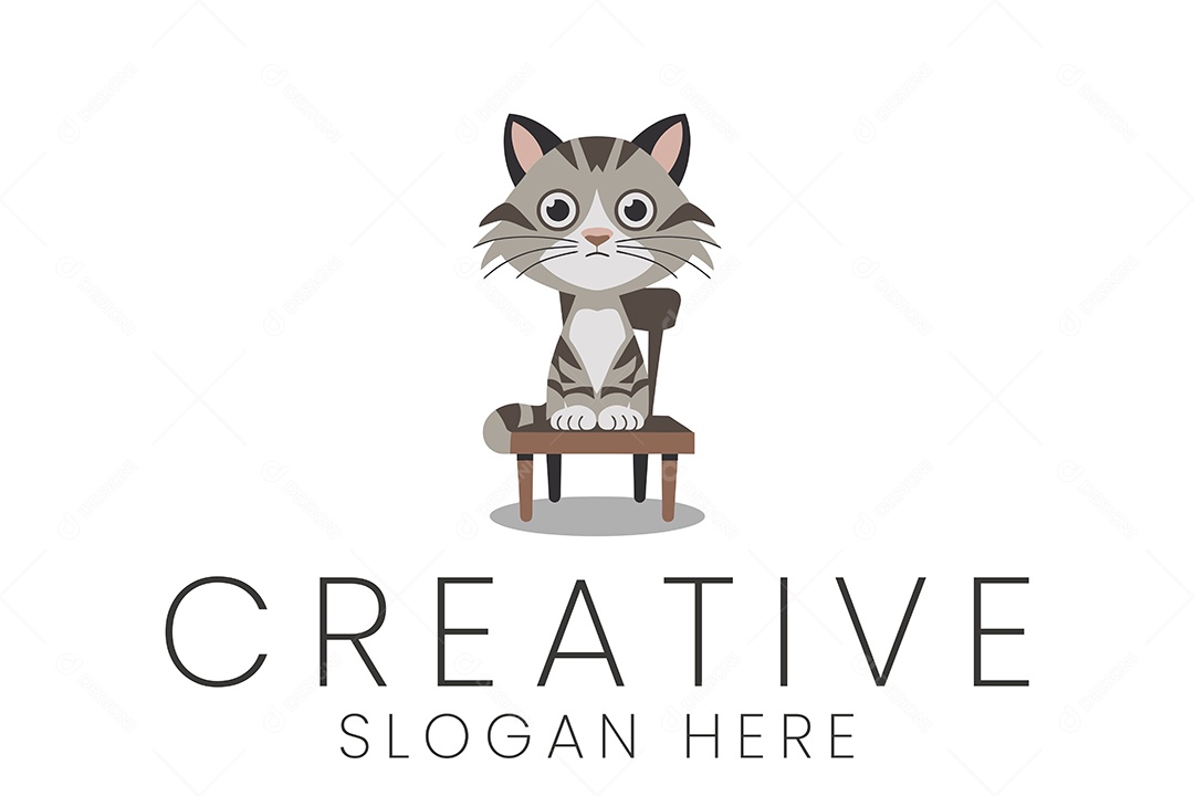 Logo de Animal Gato Ilustração Vetor EPS + AI Editável