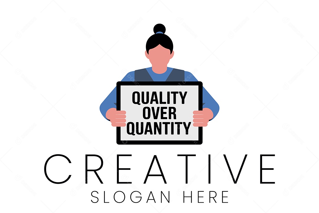 Personagem Profissional Segurando Placa de Conhecimento Design de Logotipo Criativo Ilustração Vetor EPS + AI Editável