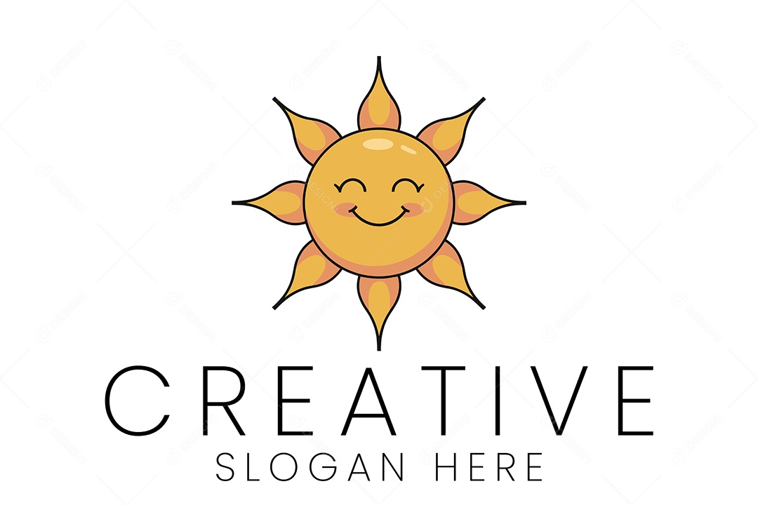 Logo de Empresa Sol Ilustração Vetor EPS + AI Editável