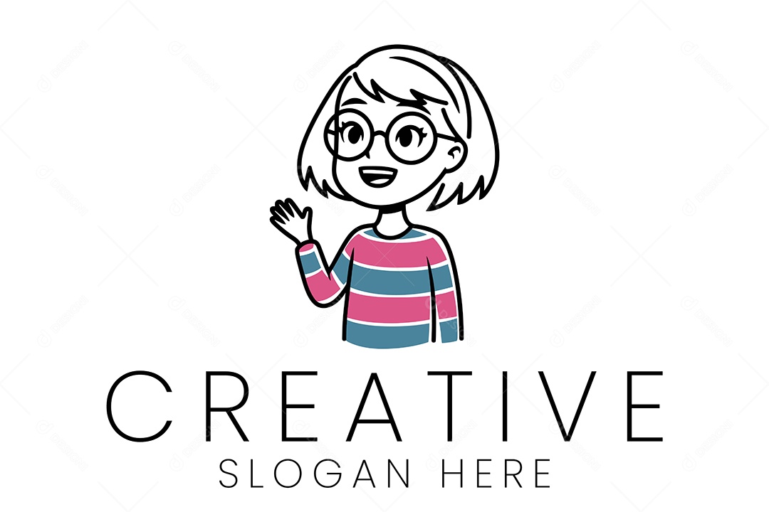 Logotipo de Menina Ilustração Vetor EPS + AI Editável