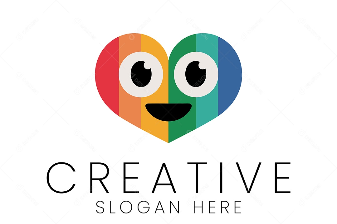 Logo Feminina de Coração Ilustração Vetor EPS + AI Editável