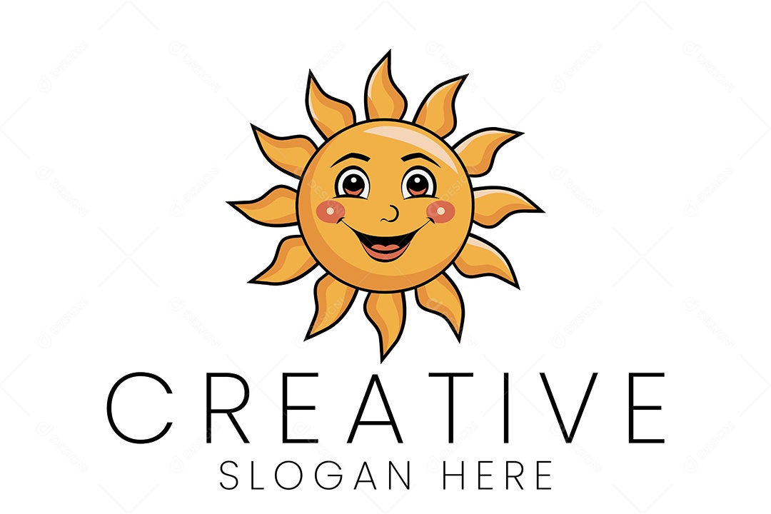 Logo de Empresa Sol Ilustração Vetor EPS + AI Editável