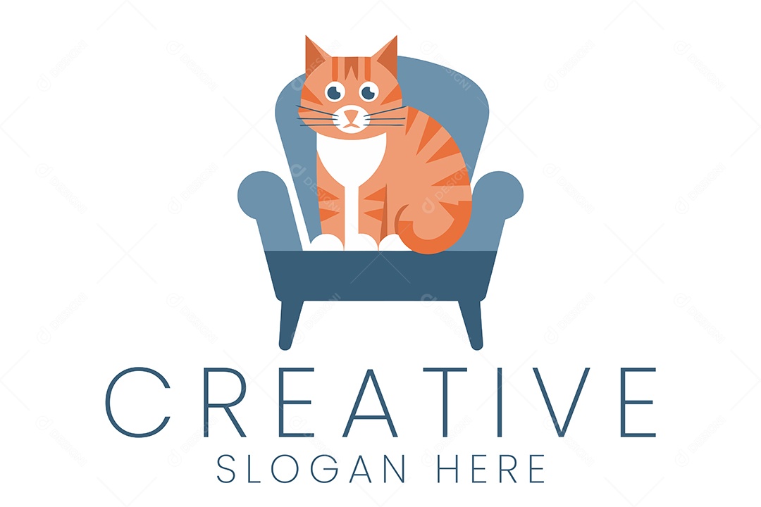 Logo de Animal Gato Ilustração Vetor EPS + AI Editável