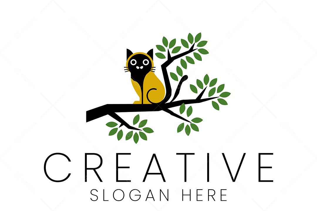 Logo de Animal Gato Ilustração Vetor EPS + AI Editável