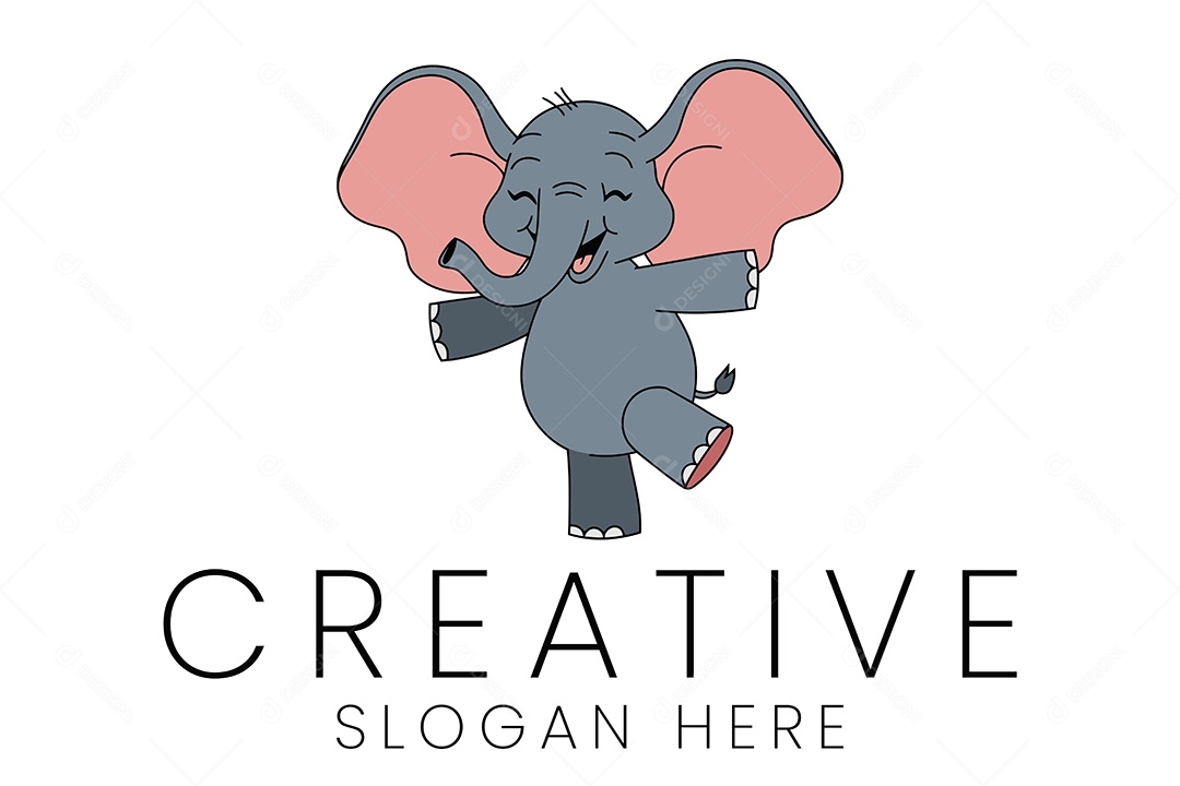 Logo de Animal Elefante Ilustração Vetor EPS + AI Editável