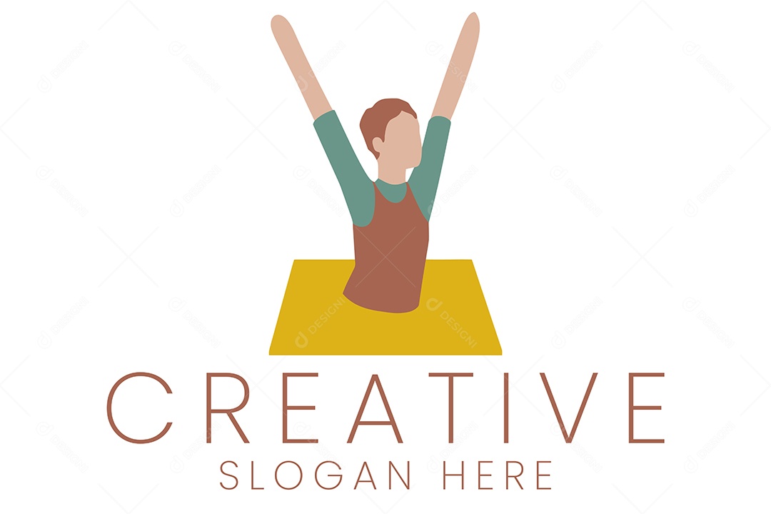 Logotipo de Mulher com Braços pra Cima Ilustração Vetor EPS + AI Editável