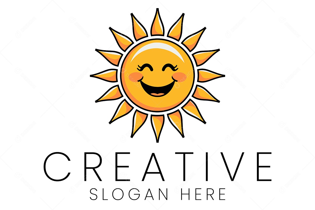 Logo de Empresa Sol Ilustração Vetor EPS + AI Editável