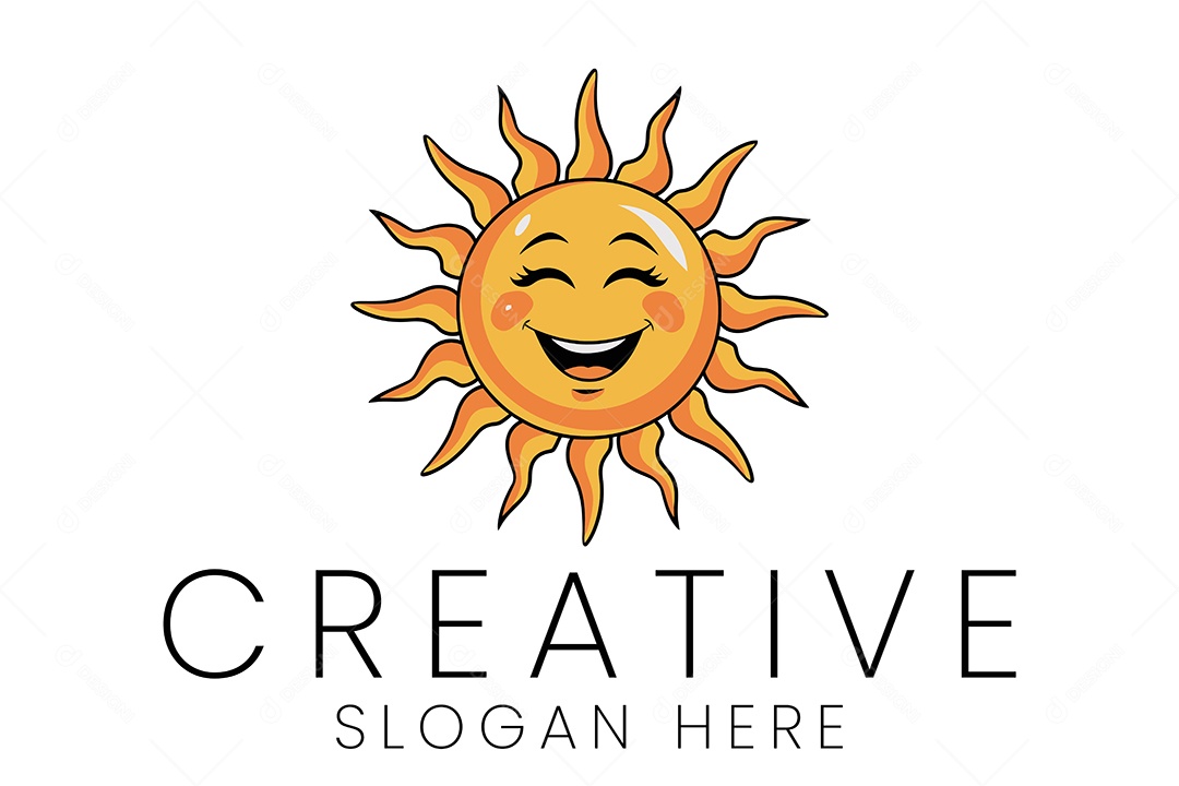 Logo de Empresa Sol Ilustração Vetor EPS + AI Editável