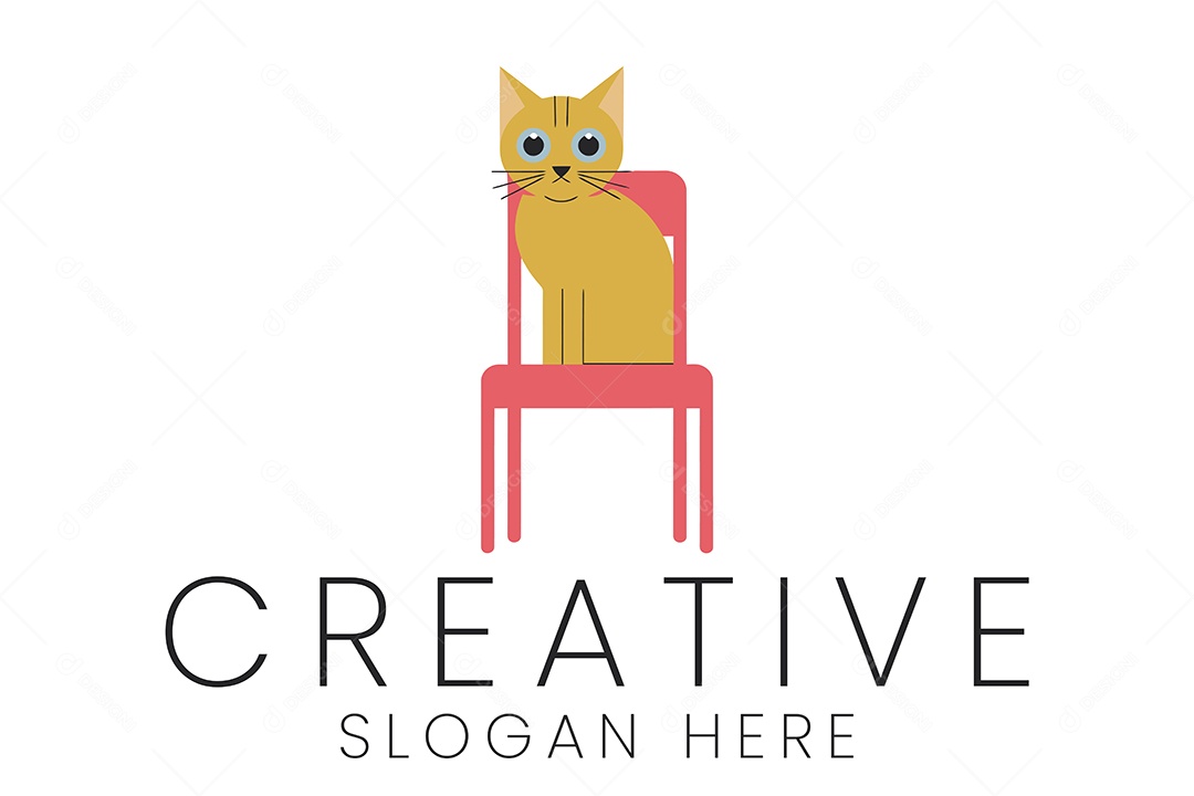 Logo de Animal Gato Ilustração Vetor EPS + AI Editável