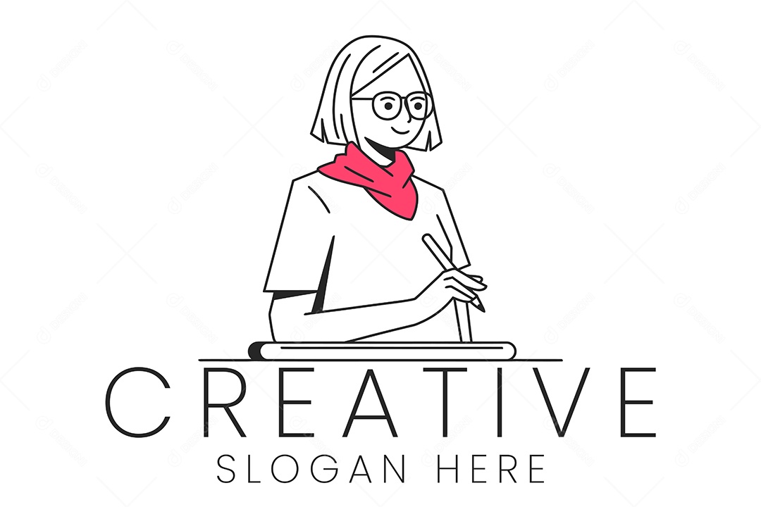 Logotipo de Mulher Ilustração Vetor EPS + AI Editável