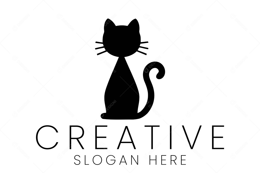 Logo de Animal Gato Ilustração Vetor EPS + AI Editável