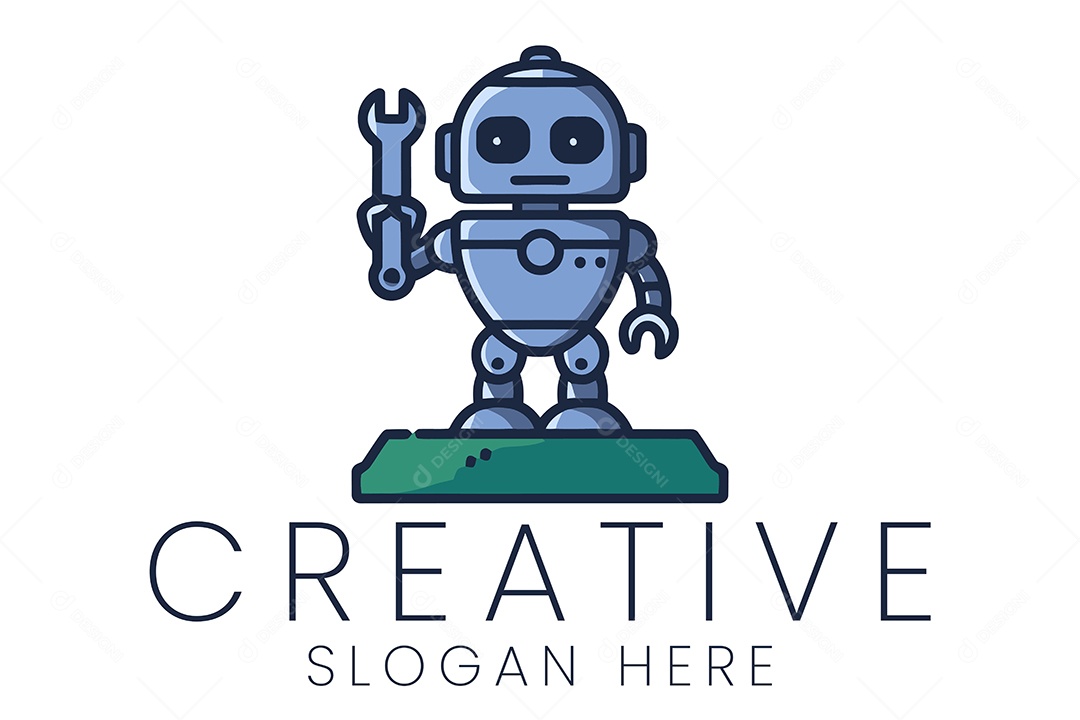 Logo de Robô Ilustração Vetor EPS + AI Editável