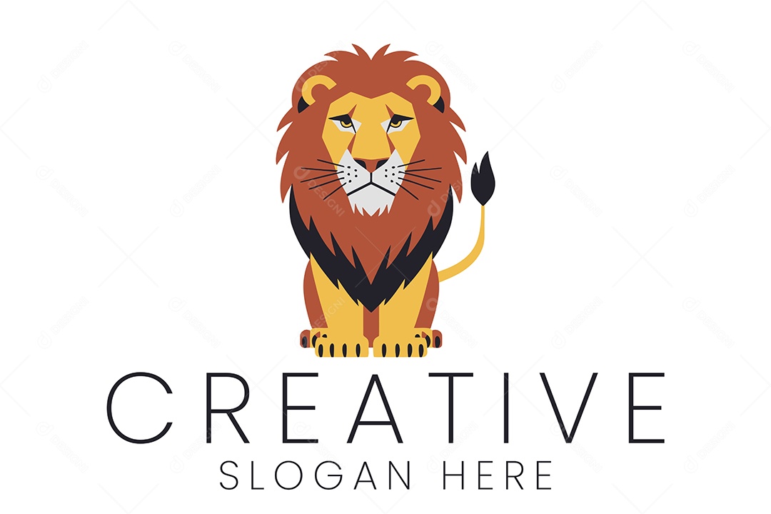 Logo de Animal Leão Ilustração Vetor EPS + AI Editável