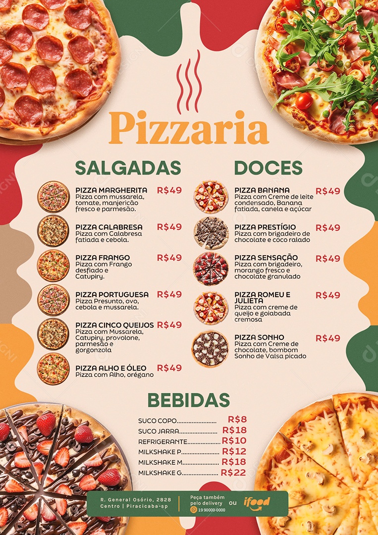 Modelo de Cardápio Pizzaria PSD Editável