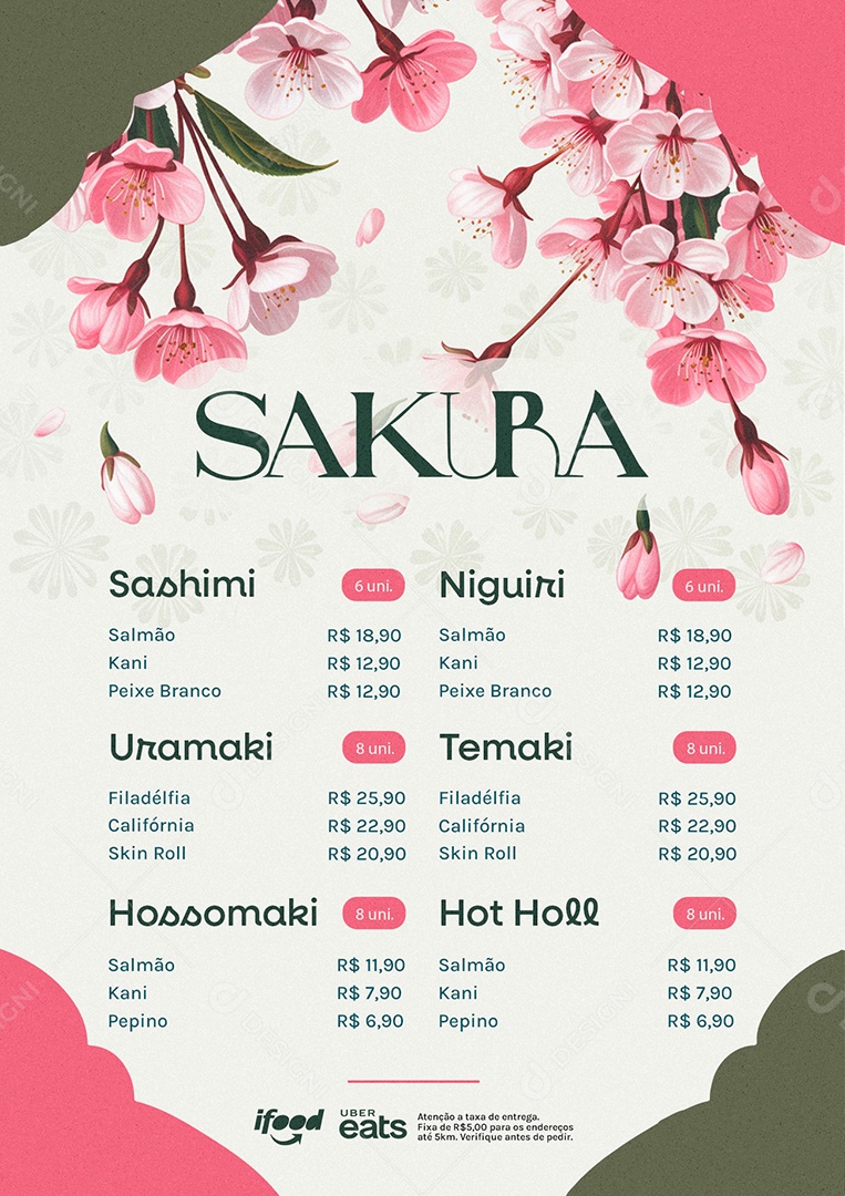 Modelo de Cardápio Sushi PSD Editável
