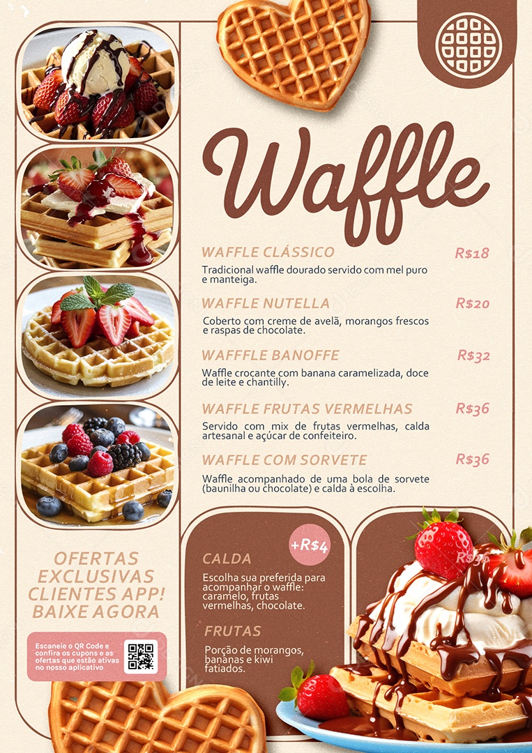 Cardápio Waffles PSD Editável