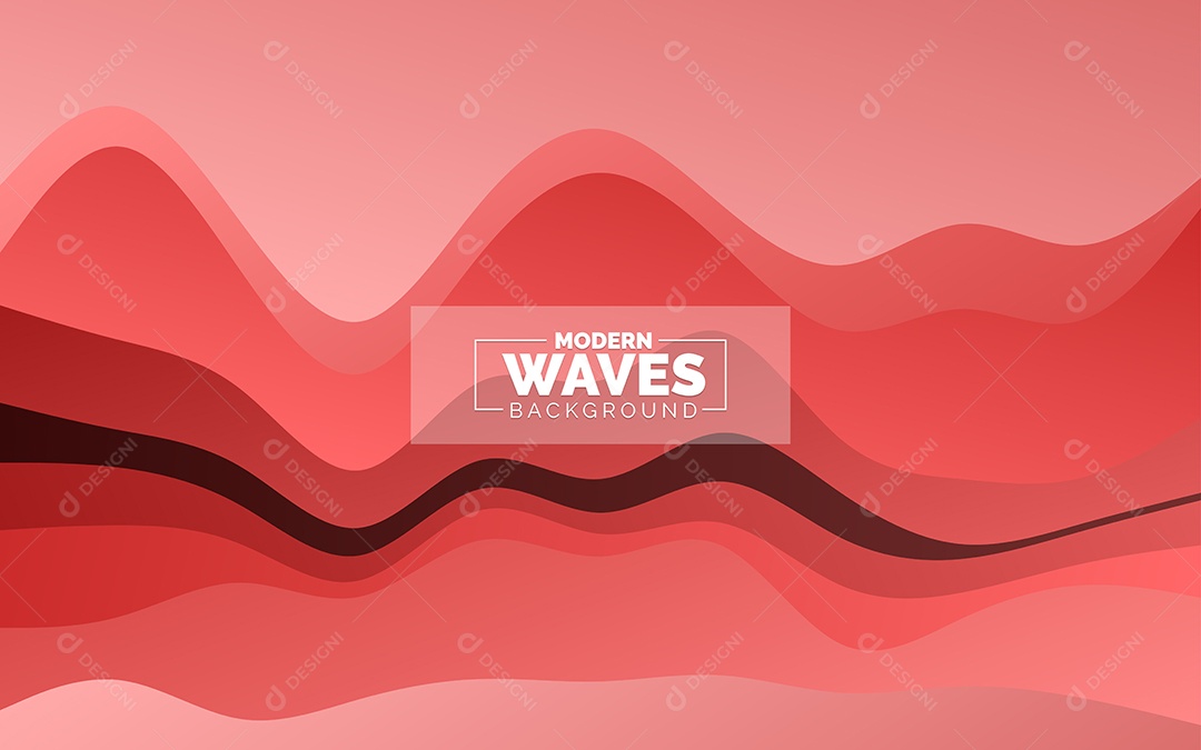 Plano de Fundo Ondas Modernas Vermelho Ilustração Vetor EPS