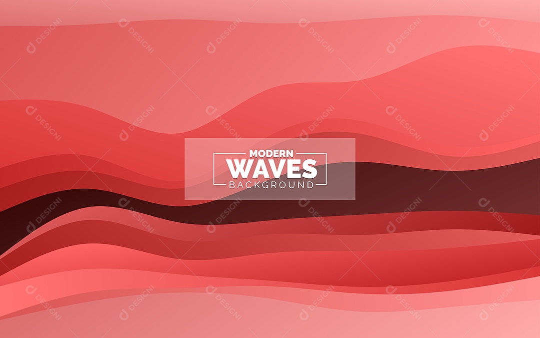 Plano de Fundo Ondas Modernas Vermelho Ilustração Vetor EPS