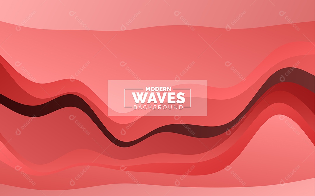 Plano de Fundo Ondas Modernas Vermelho Ilustração Vetor EPS