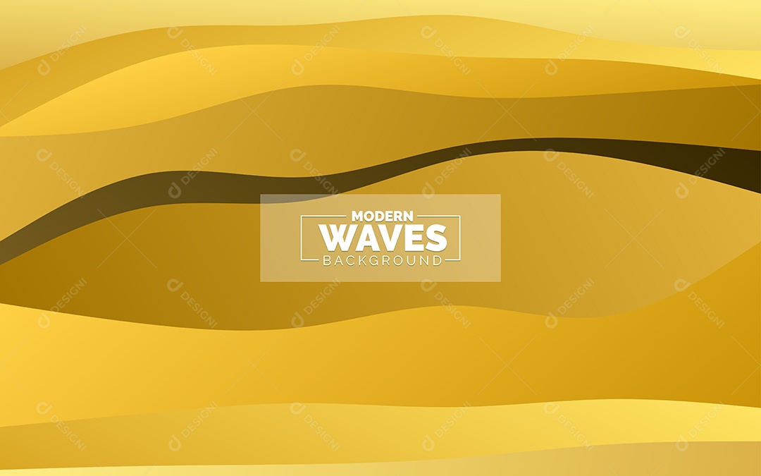 Plano de Fundo Ondas Modernas Amarelo Ilustração Vetor EPS