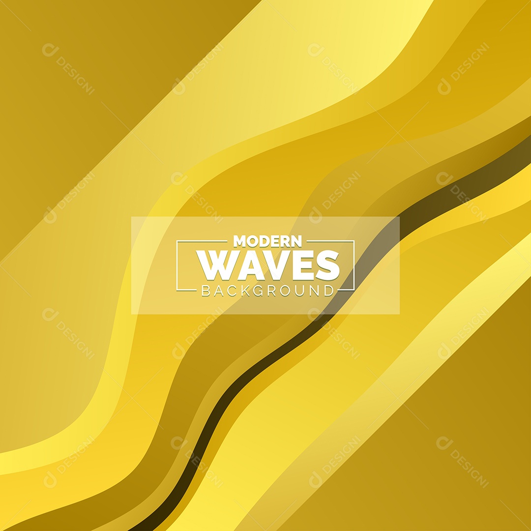 Plano de Fundo Ondas Modernas Amarelo Ilustração Vetor EPS