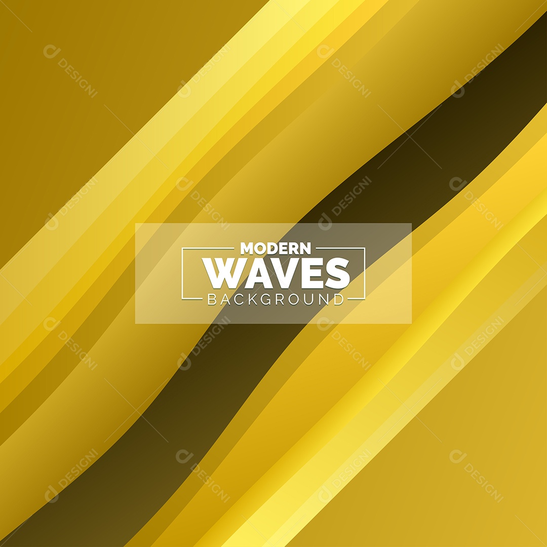 Plano de Fundo Ondas Modernas Amarelo Ilustração Vetor EPS