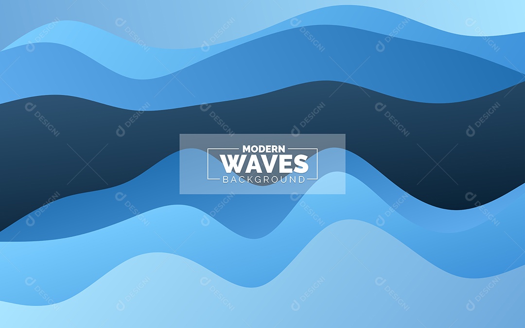 Plano de Fundo Ondas Modernas Azul Ilustração Vetor EPS