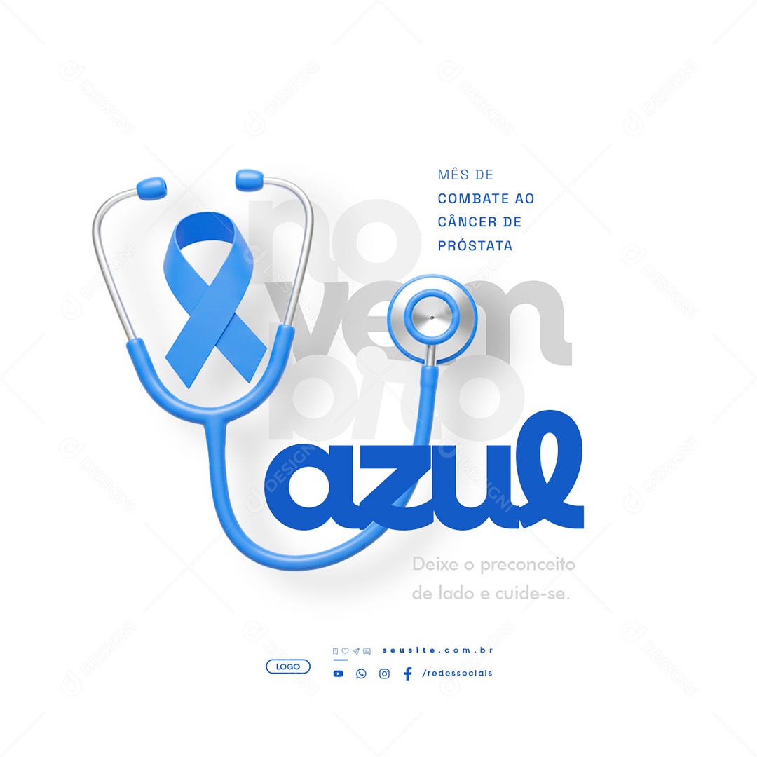 Novembro Azul Mês de Combate ao Câncer de Próstata Social Media PSD Editável