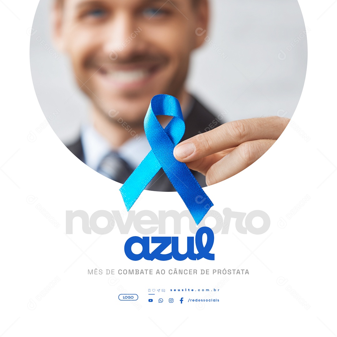Novembro Azul Mês de Combate ao Câncer de Próstata Social Media PSD Editável