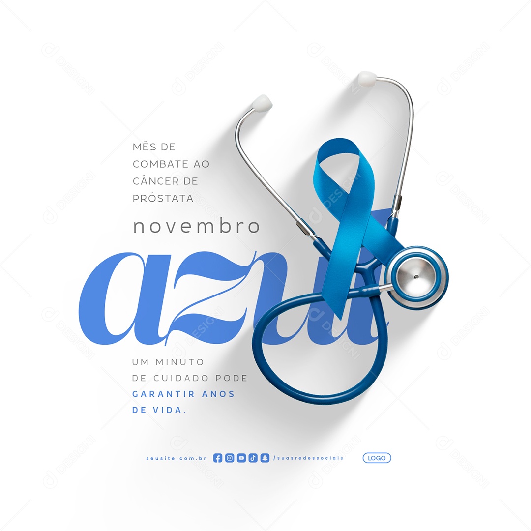 Novembro Azul Mês de Combate ao Câncer de Próstata Social Media PSD Editável