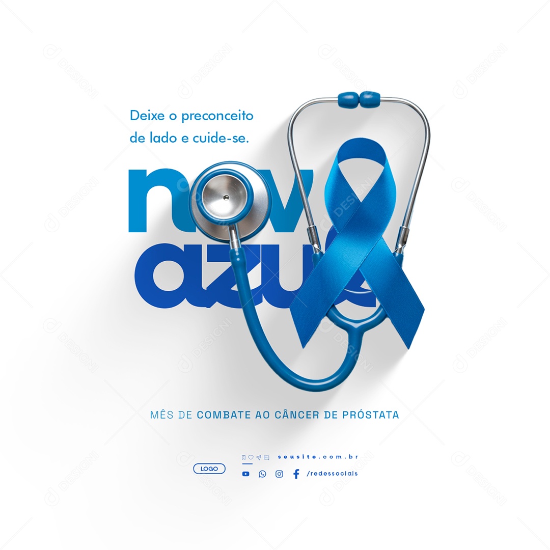 Novembro Azul Mês de Combate ao Câncer de Próstata Social Media PSD Editável
