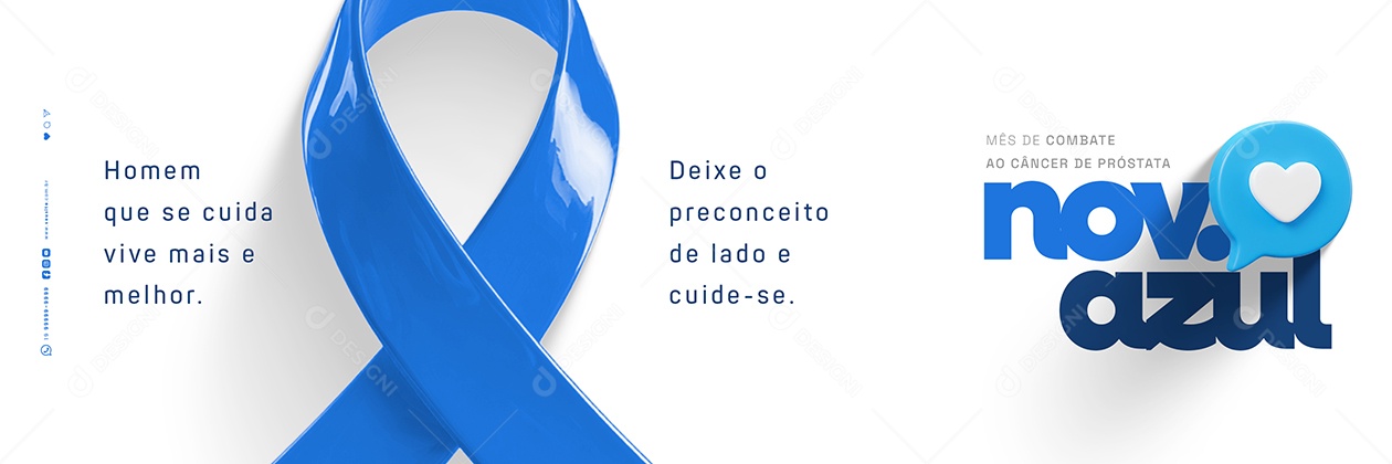 Carrossel Novembro Azul Mês de Combate ao Câncer de Próstata Social Media PSD Editável