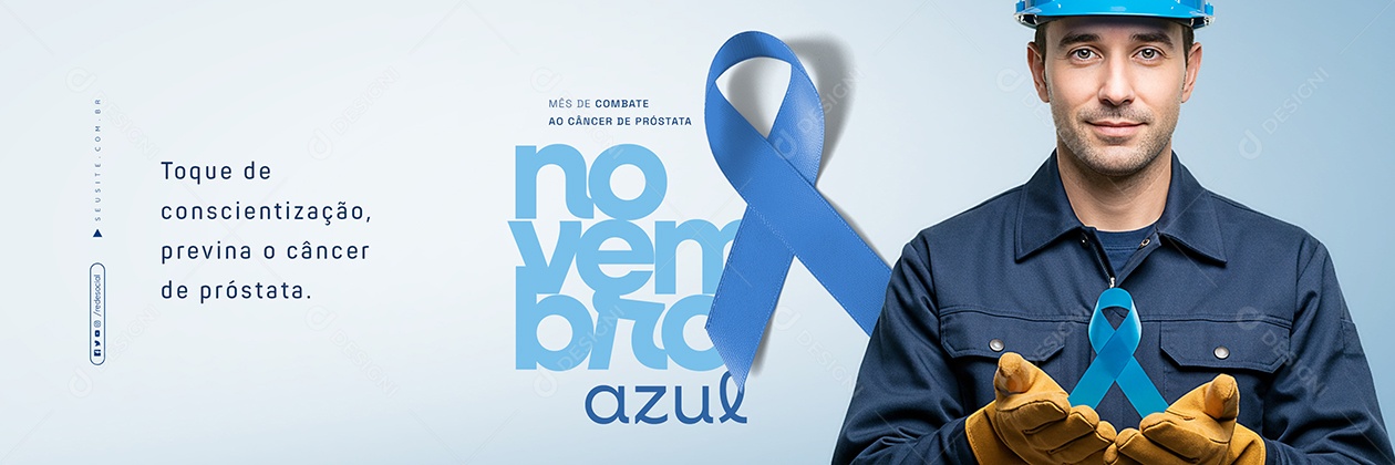 Carrossel Novembro Azul Mês de Combate ao Câncer de Próstata Social Media PSD Editável