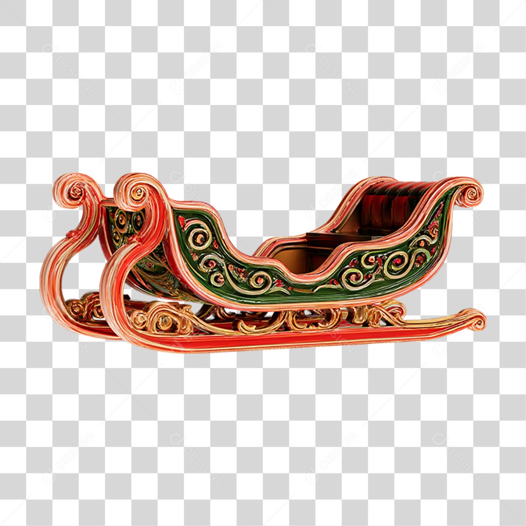 Trenó Enfeite Decoração de Natal PNG Transparente