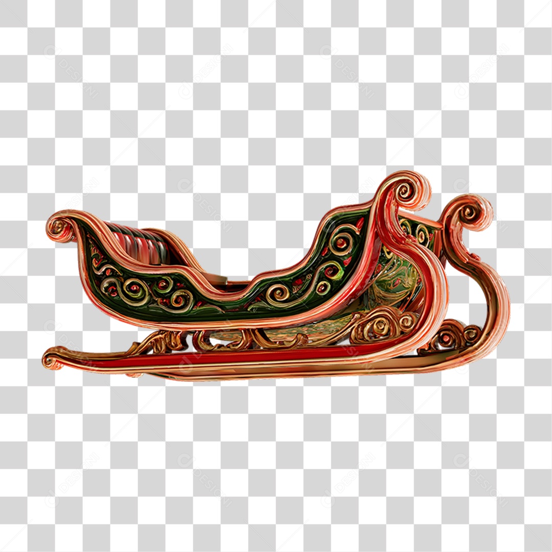 Trenó Enfeite Decoração de Natal PNG Transparente