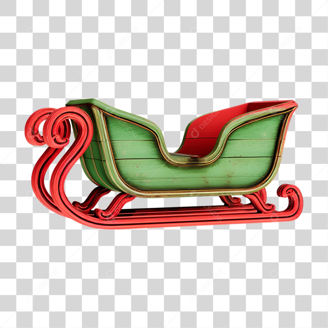 Trenó Enfeite Decoração de Natal PNG Transparente