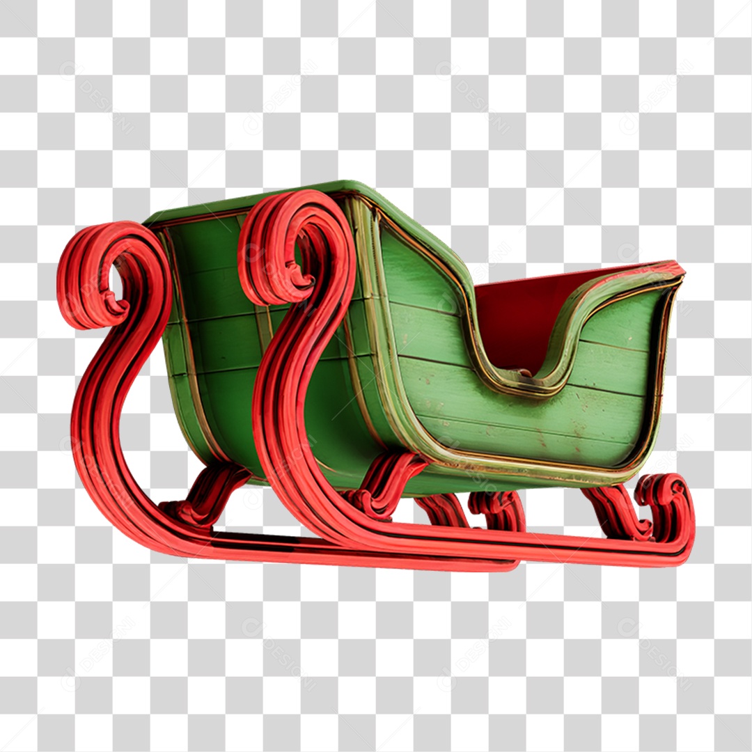 Trenó Enfeite Decoração de Natal PNG Transparente