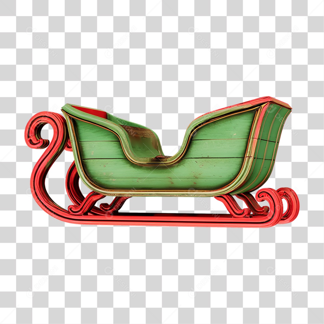 Trenó Enfeite Decoração de Natal PNG Transparente