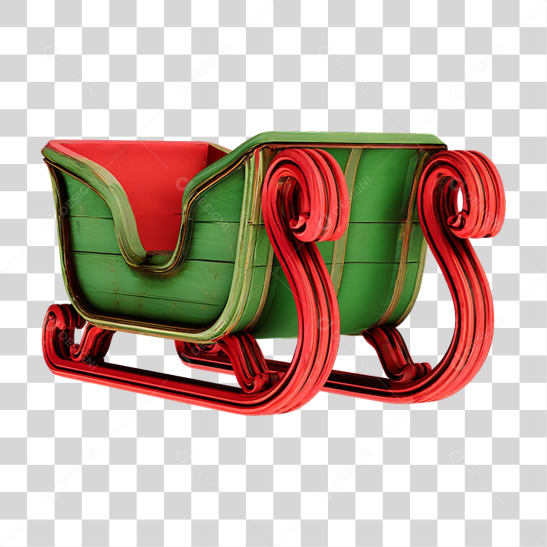 Trenó Enfeite Decoração de Natal PNG Transparente