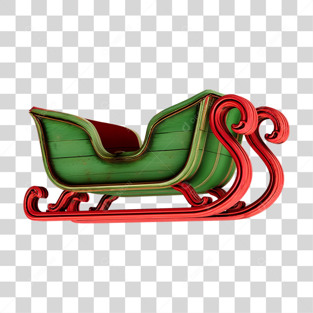 Trenó Enfeite Decoração de Natal PNG Transparente