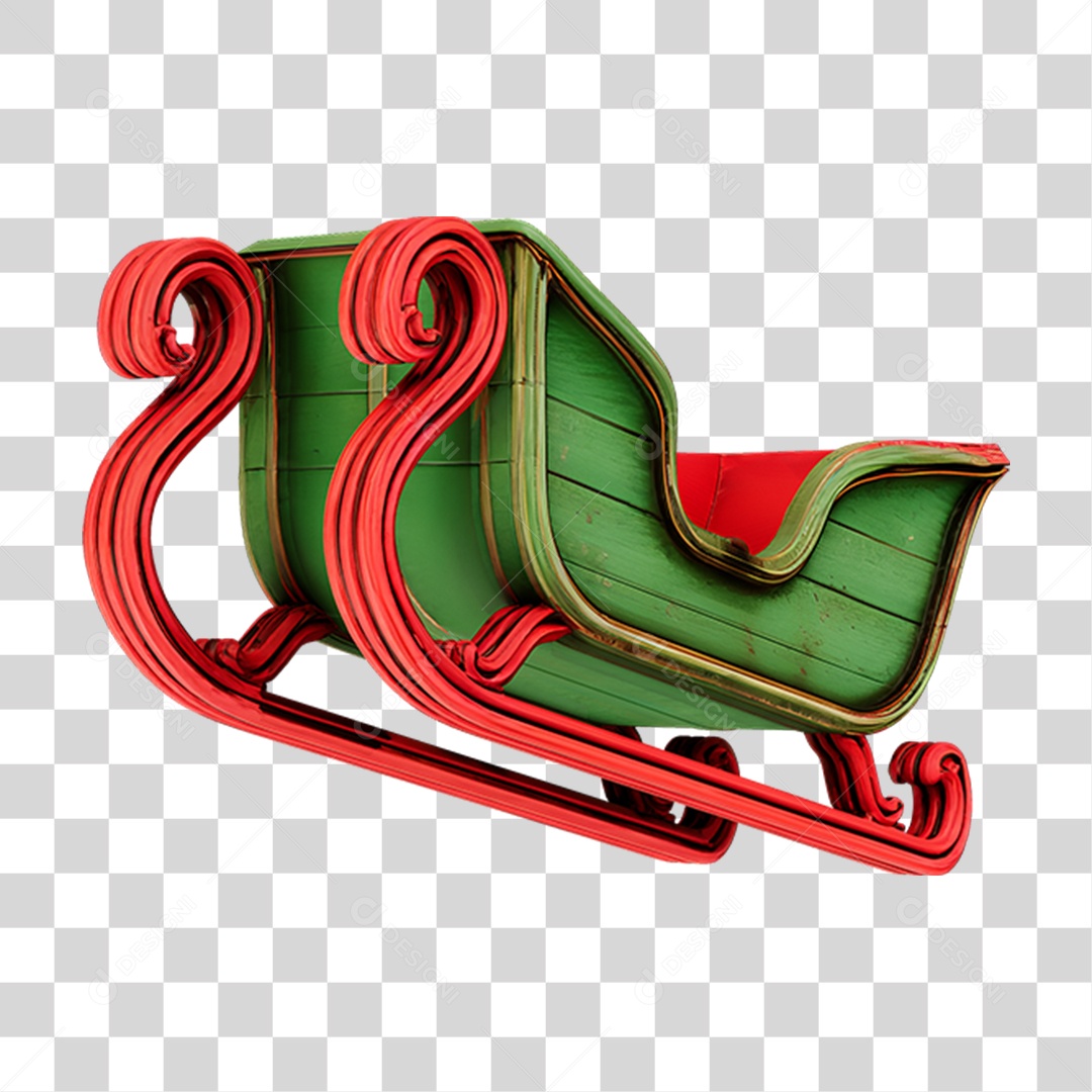 Trenó Enfeite Decoração de Natal PNG Transparente