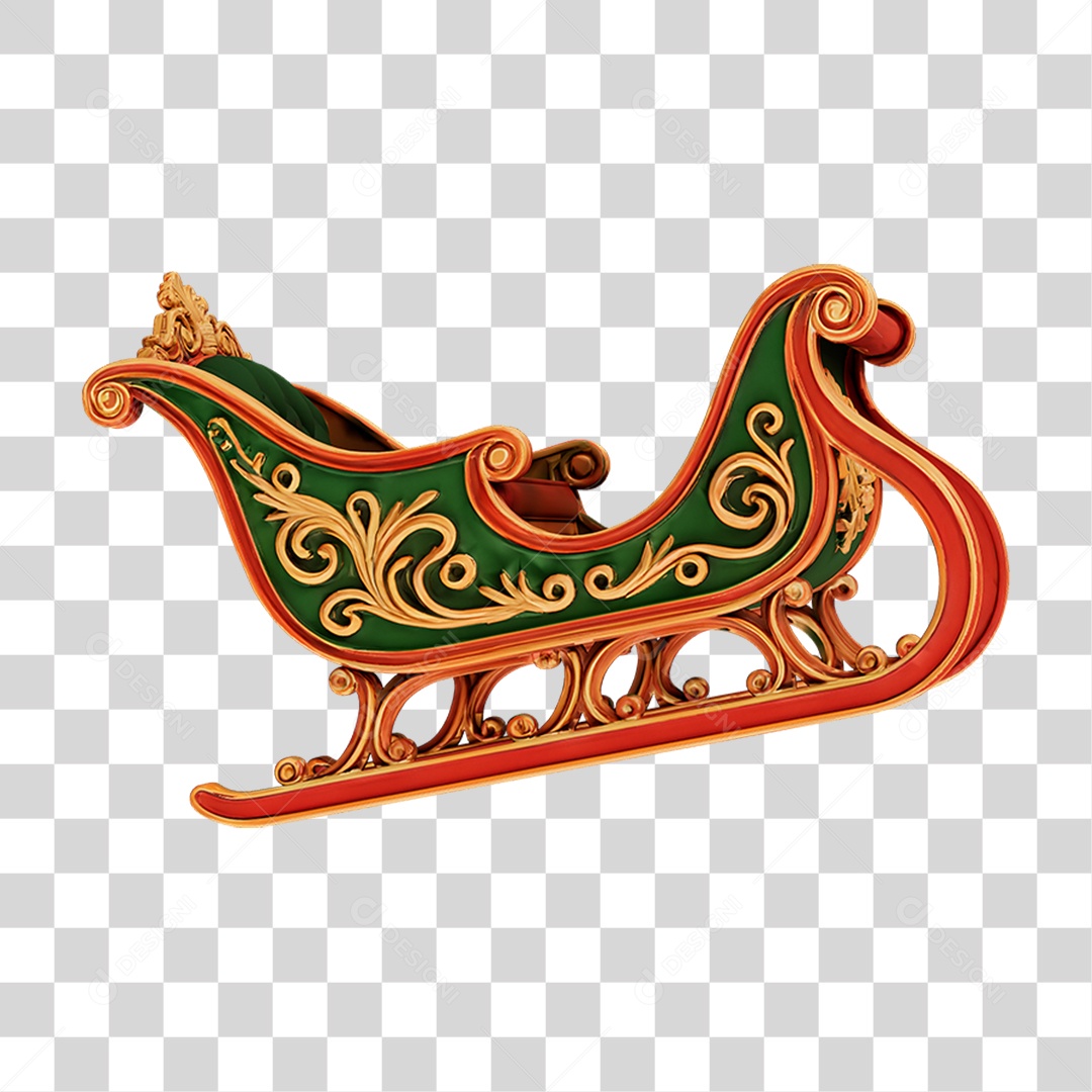 Trenó Enfeite Decoração de Natal PNG Transparente