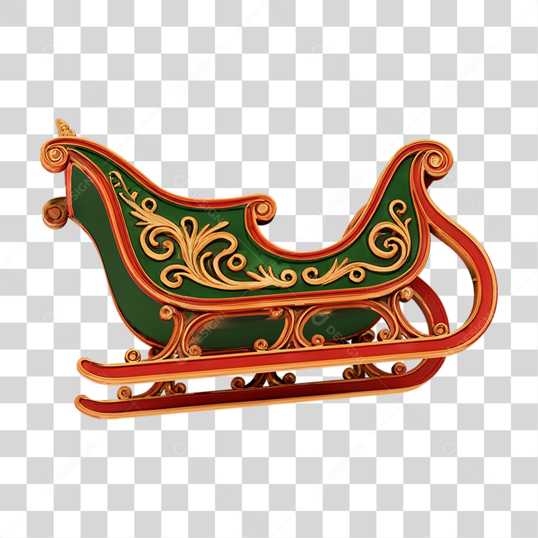 Trenó Enfeite Decoração de Natal PNG Transparente