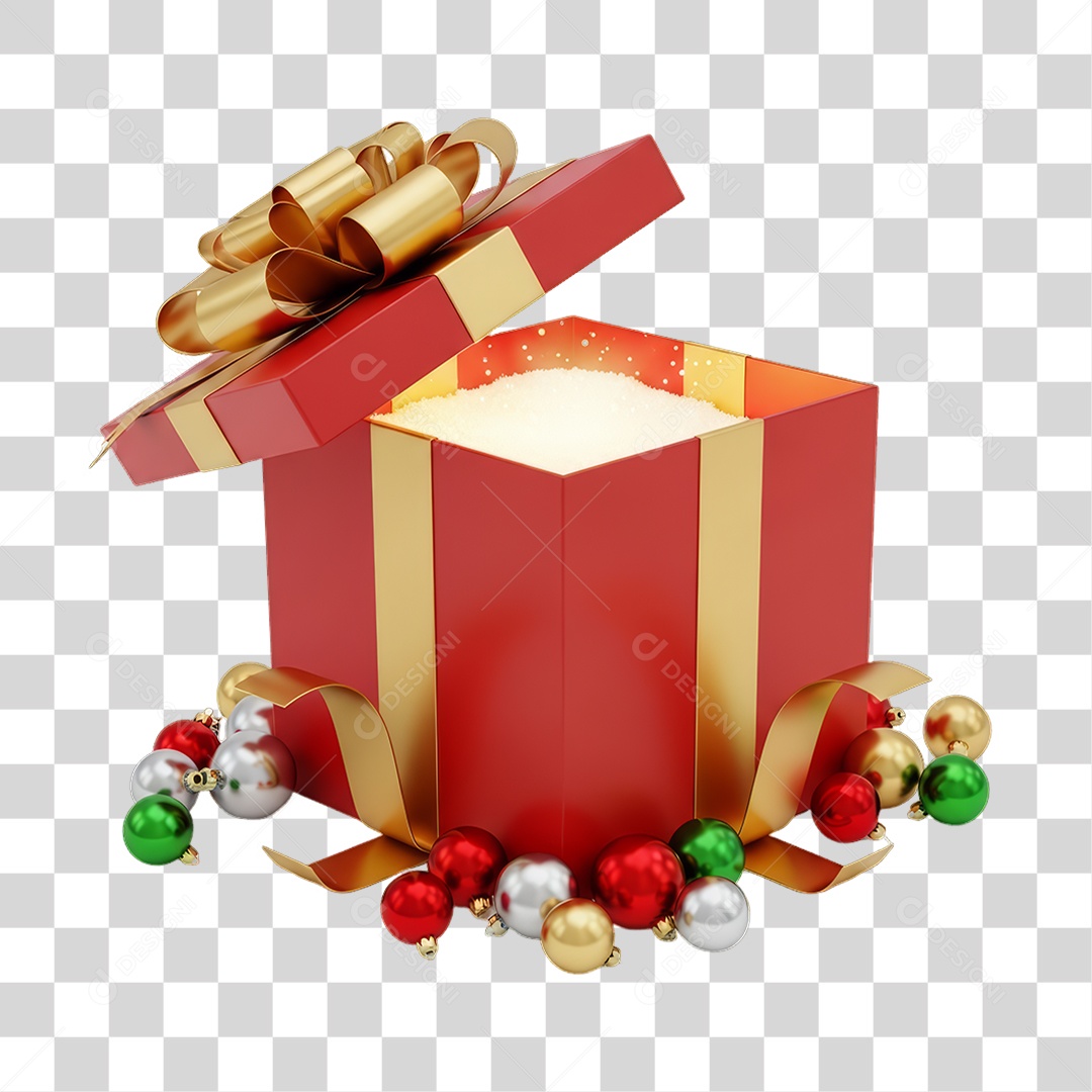 Caixa de Presentes para Enfeite Decoração de Natal PNG Transparente