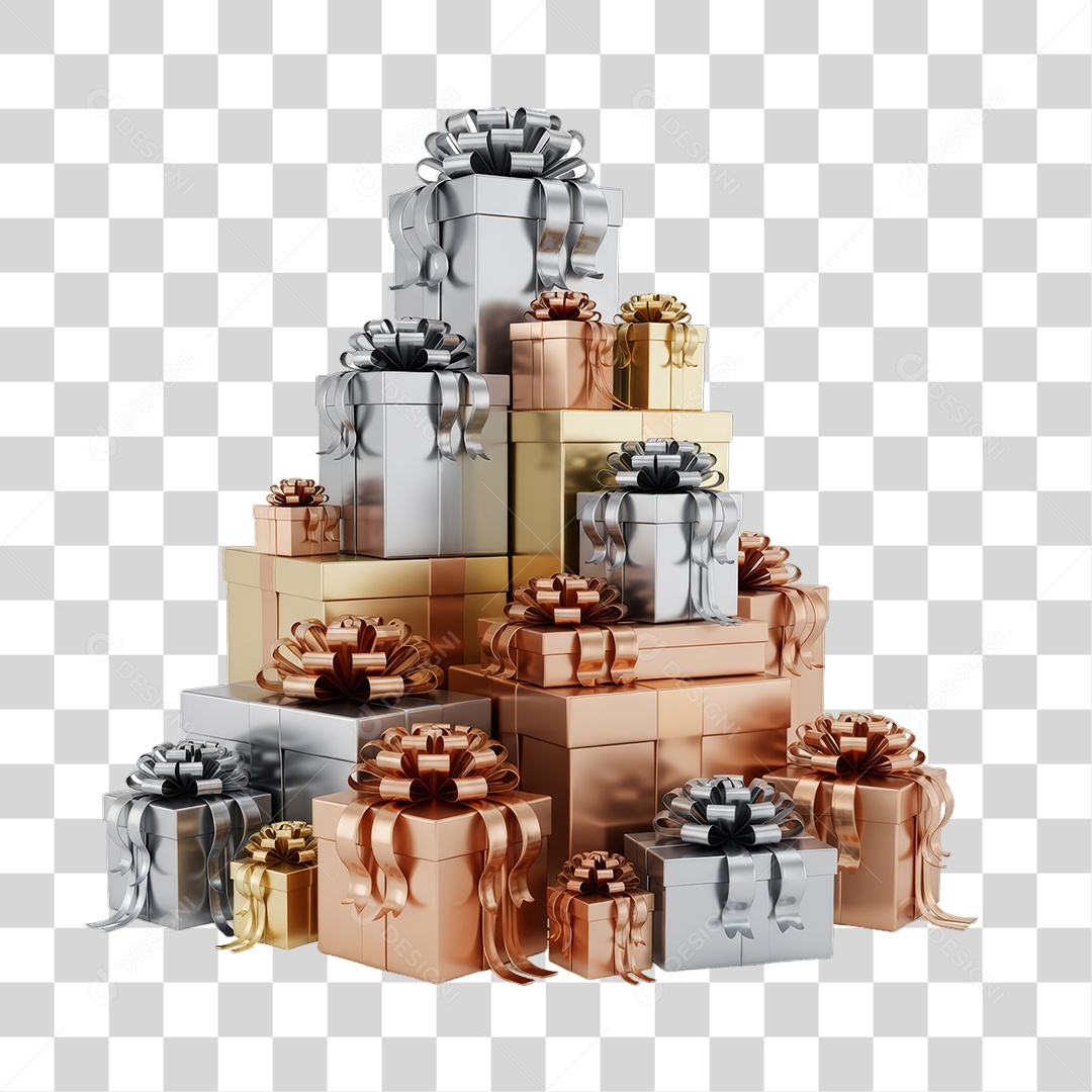 Caixas de Presentes para Enfeite Decoração de Natal PNG Transparente